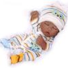 12-дюймовая полностью виниловая кукла возрождения тела Реалистичная спящая кукла для новорожденных девочек-близнецов 30 см Мини-африканская черная кожа Boneca Reborn куклы для малышей для детей