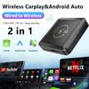 2in1 Wired To Wireless CarPlay Android Auto Adapter for OEM Car Stereo Plug and Play Smart Box Support Netflix For Mazda Toyota
