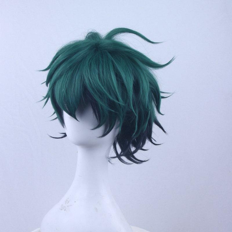 Мой Герой Академия Изуку Мидория Парик Boku No Hero Academia Косплей Волосы Изуку Мидория Деку Парик Косплей Парик + Парик Кепка