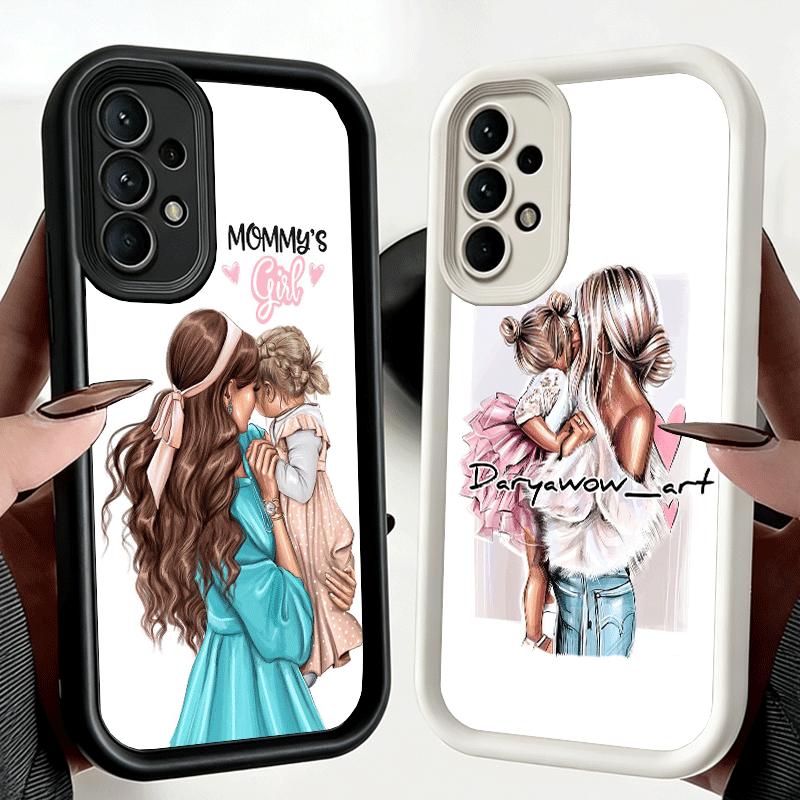 Phone Case for Samsung Galaxy A17 A16 A15 A14 A13 Mom Baby Girls Theme A56 A36 A26 A55 A35 A25 A54 A34 A24 A53 A33 A23 A07 A06
