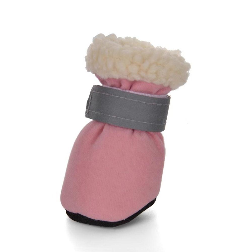4Pcs Warm Non-slip Pet Dog Shoes Thick Winter Pet Footwear Waterproof Pet Foot Cover Dog