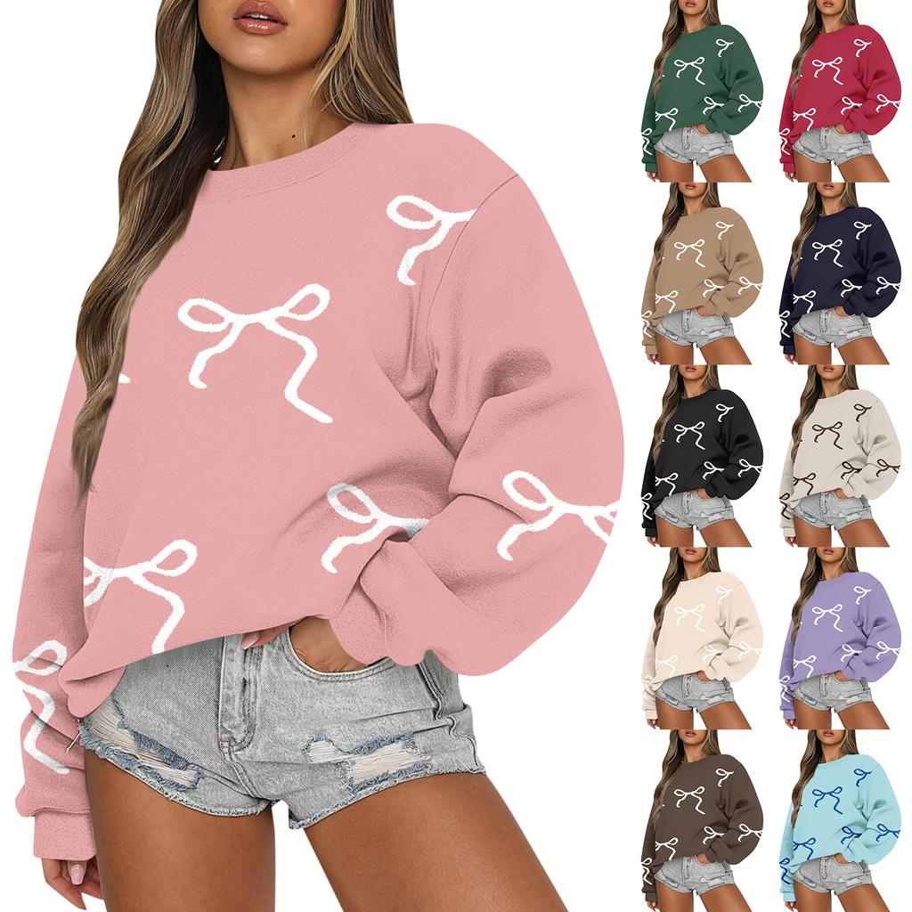 Women  Tops Women's Long Sleeve Sweatshirt Casual Crewneck Loose Fit Pollover Fleece Tops