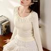 Lace Lace Cotton T-shirt Women Long Sleeve Autumn New Pure Desire for Sexy Undershirt
