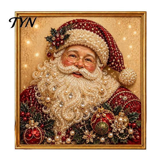 Artistic Faux Pearl Bead Kits Christmas Art Kit, Winter Scene DIY Painting Holiday Craft for Kids 3D Sparkling Animal Wall Kit Adults,