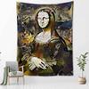 Mona Lisa Graffiti Tapestry Wall Hanging Bohemian Beach Mat Polyester Blanket Bedroom Artist Home Decor