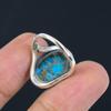 Кольцо в форме глаза из натурального медного бирюзового камня 925 пробы из стерлингового серебра для женщин и девочек