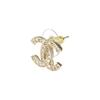 Chanel Серьги-гвоздики со стразами в форме двойного логотипа C Женские Золотые
