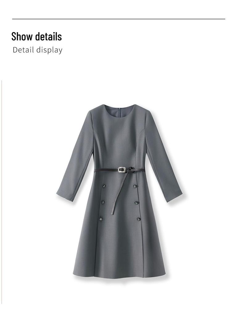 Профессиональное платье миди с рукавом до локтя класса люкс - Женский умный наряд для ранней осени