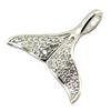 [P5094] - Silver Pendant 'Dolphin Tail' Silver-white (rhodium-plated) - 20x15 Mm