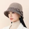 Осень и Зима Теплая Элегантная Темпераментная Шерстяная Шерстяная Шляпа-Ведро Ретро Шляпа-Ведро Ветрозащитная и Теплая