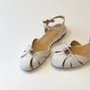 Sheepskin Version~ New Hollow Soft Leather One-word Sandals Women's Round Head Versatile Retro Camellia Shoes