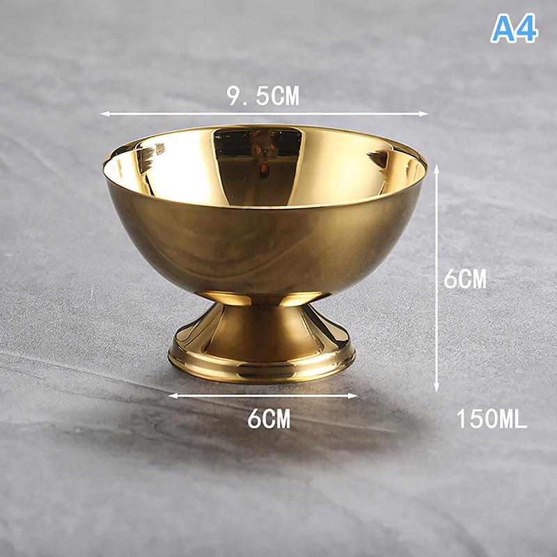 Retro High-Foot Dessert Cup 304 Stainless Steel Luxury Container for Ice Cream Cocktails Pudding Hotel & Restaurant Quality