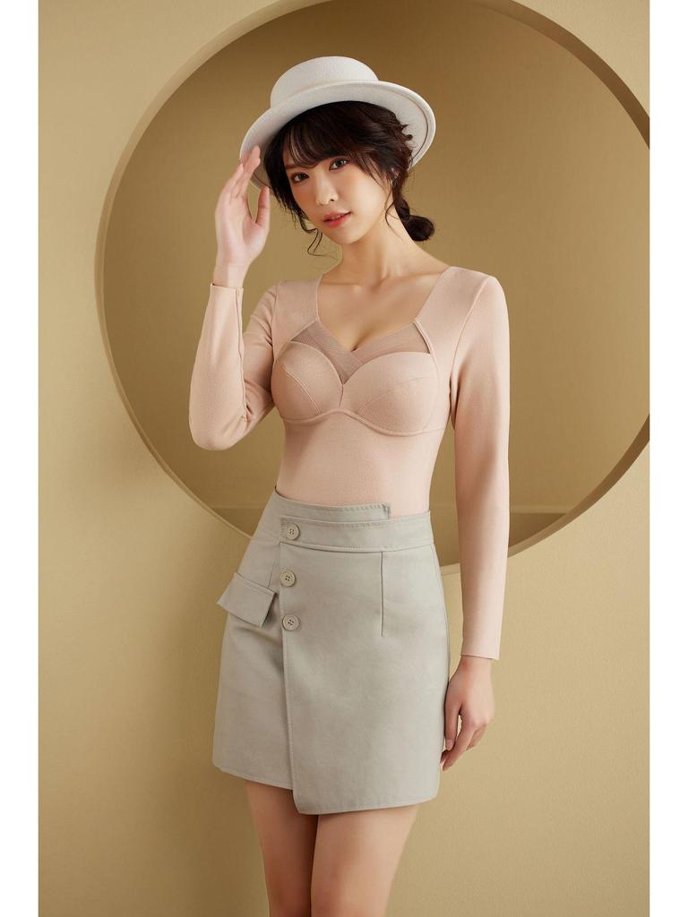 Женский бесшовный согревающий жилет из немецкого бархата с длинными рукавами и мягкими чашками