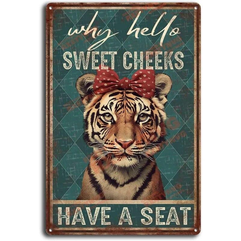 Retro Cat Coffee Metal Tin Sign Vintage Kitchen Signs Wall Decor Because Murder Is Wrong Funny Signs Bar Decorations Art Poster