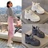 Модные горячие качественные 9 см массивные кроссовки обувь на платформе танкетка женская повседневная обувь дышащая летняя обувь женские модные кроссовки весна