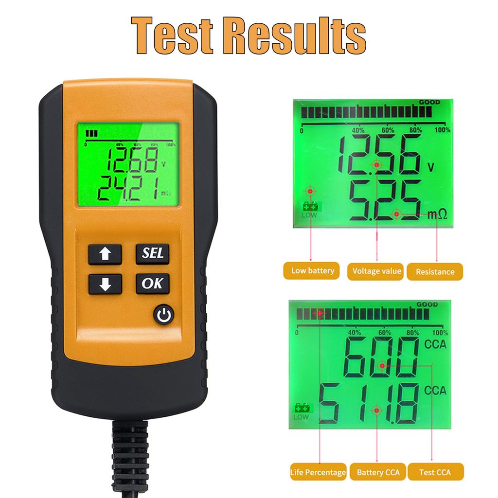 Battery Tester Car Battery Load Tester 12V 100-9999CCA Digital Battery Analyzer for Cars and
