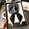 Fashion Stripes Satin Neckerchief Luxury Ladies Imitation Silk Square Scarf Breathable Bandana Head Wrap Women's Bandana