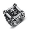 Personality Retro Men's Punk Skull Jewelry European Gothic Rock Ring Titanium Stainless Fashion Jewelry