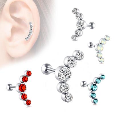 Европейские и американские серьги-гвоздики из нержавеющей стали с античешскими бриллиантами