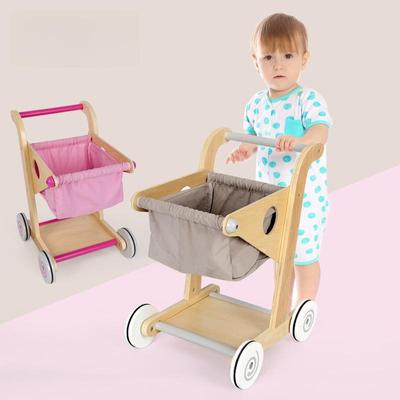 Деревянная игрушка-тележка для покупок для детей - набор ходунков для ролевых игр в супермаркете
