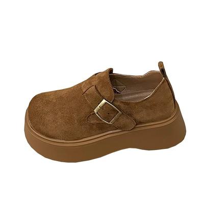 Туфли на платформе женские новые весенне-осенние туфли на одной педали ретро повседневные одинарные туфли