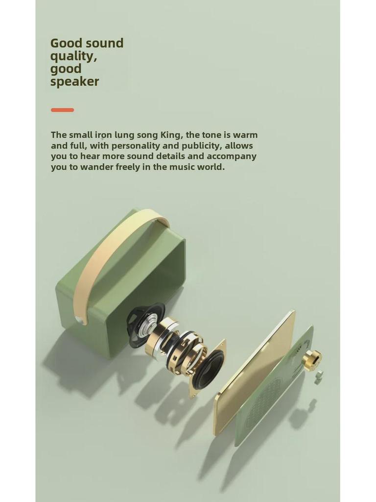 Ретро-динамик Bluetooth с портативным сабвуфером для использования на открытом воздухе – Мини-дизайн с USB и доступом к карте памяти, идеальный аудиоподарок для девушки