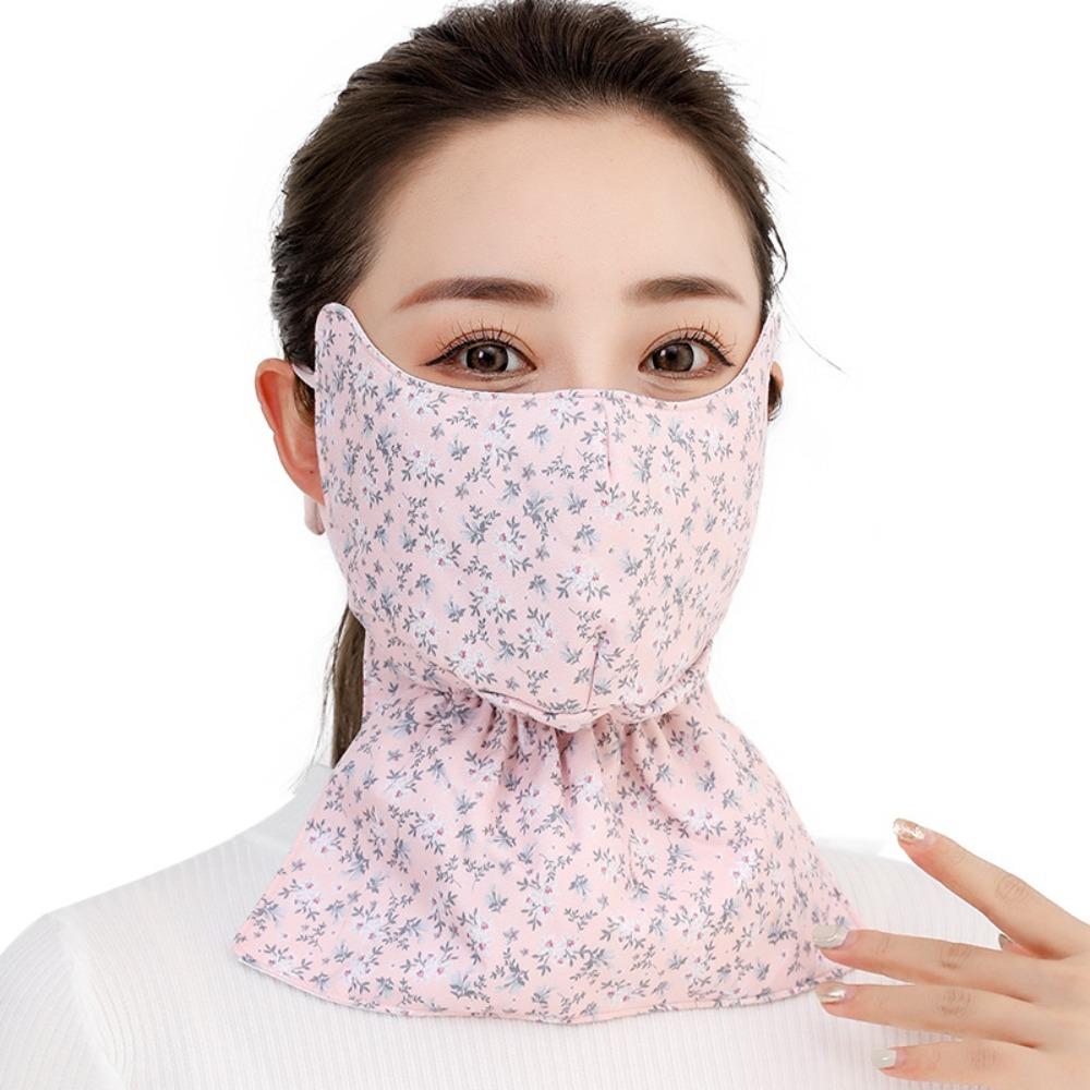 Thickened Face Shield Floral Pattern Cycling Face Shield  Winter Outdoor Activities