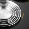 4pcs Stainless Steel Silver Plates, Korean Style Grilled Meat Plates, Household Circular Trays, Bone Plates, Cake Plates