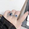 [Charm Blue Qi Ring] Sea Blue Zircon Light Luxury Niche Open Ring Personality Advanced Sense Color Treasure Index Finger Ring Female