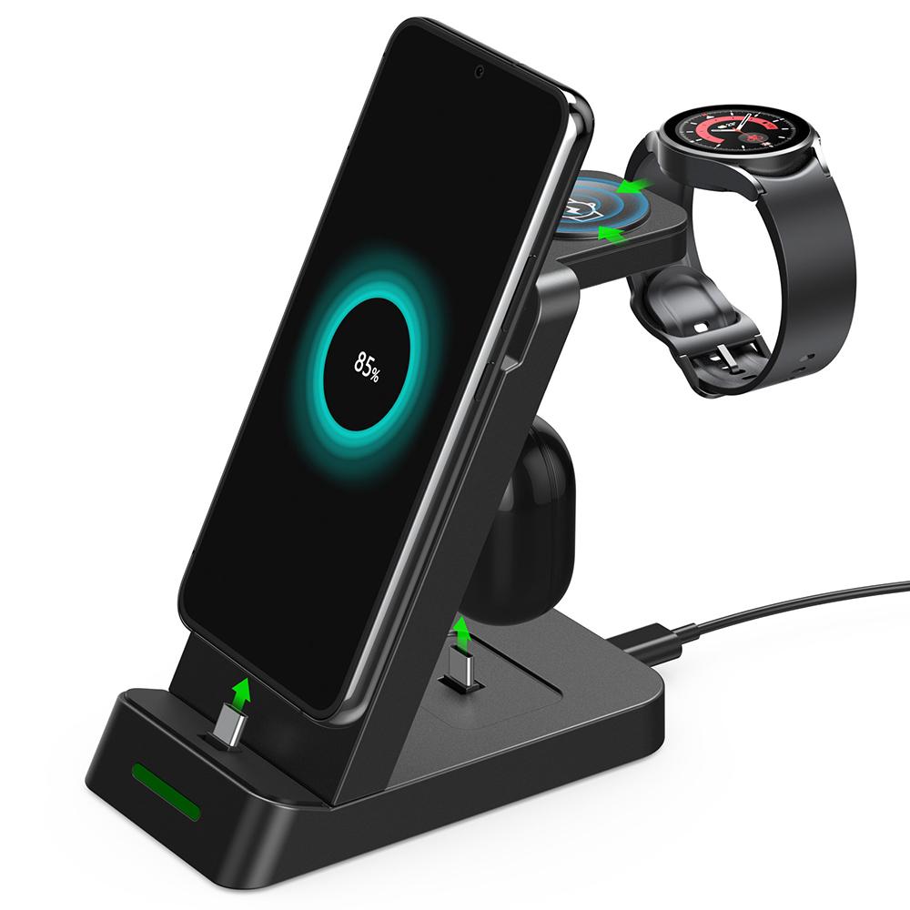 B20 For Samsung Watch Wireless Charger Phone Earphone Charging Stand