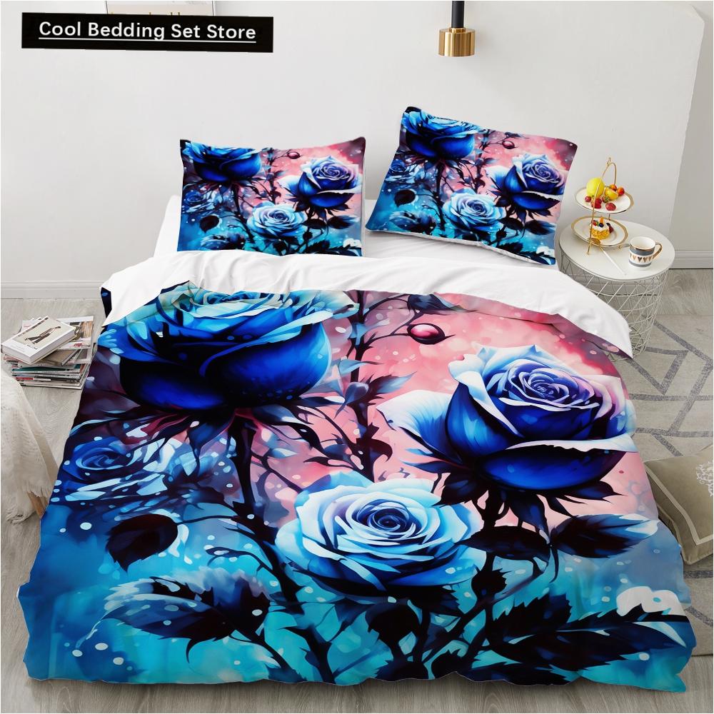 Роза Череп Цветок Постельный Комплект Мультяшные Комплекты Одеял Двуспальный Королевский Кинг Полуторный Размер Набор Пододеяльников Детский Девочки Белое Постельное Белье