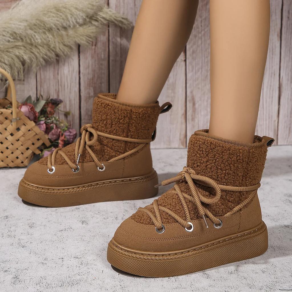Классические утолщенные женские зимние ботинки из пуха, удобные теплые ботильоны, женские новые зимние ботинки для женщин, массивные ботинки для женщин
