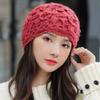 Handmade Crochet Beanie Solid Color Hollow Out Skull Cap Casual Knitted Hat