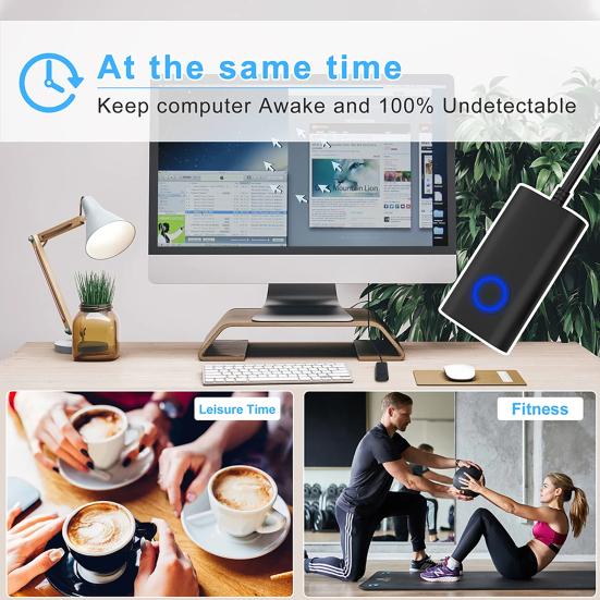 Мышь USB Type-C, устройство для перемещения мыши, джигглер, автоматический шейкер для мыши двойного назначения с ВКЛ/ВЫКЛ