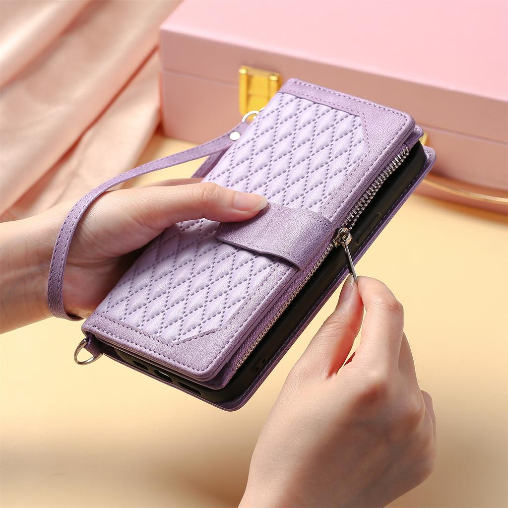 Luxury Strap Leather Flip Phone Case For Samsung Galaxy S8 S9 Plus S10e S20 S21 Fe S22 Note 8 9 10 20 Ultra Wallet Bracket Cover