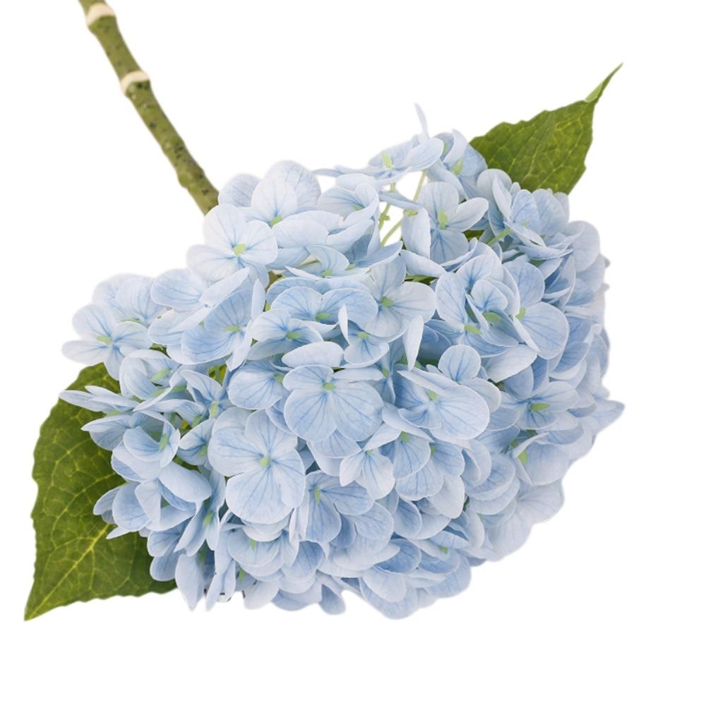 Hydrangea Macrophylla Artificial Hydrangea Flower Green Leaf Real Touch Simulation Colorful Hydrangea Handmade Luxury