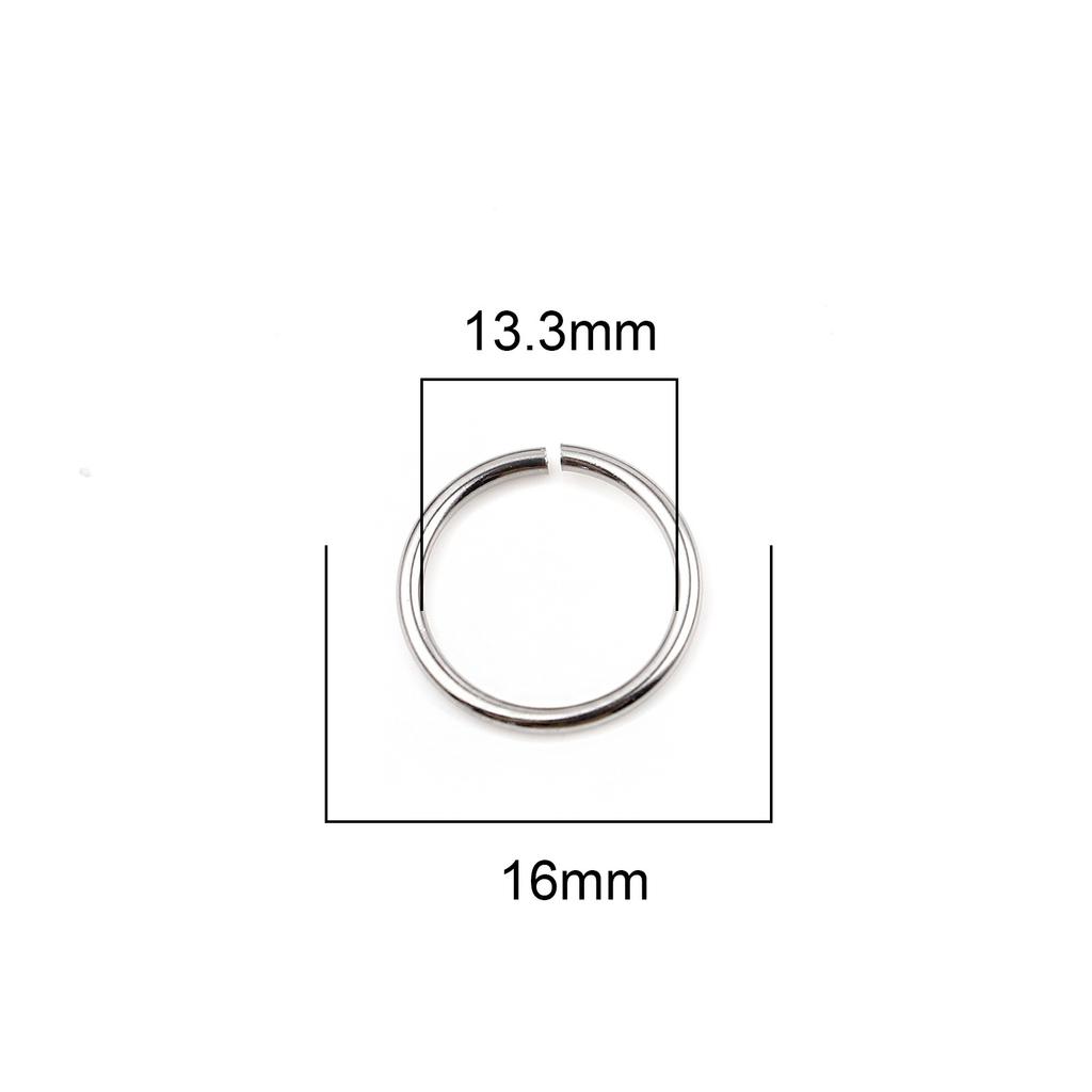 100pcs 0.5mm-1.8mm-4mm-16mm Stainless Steel Open Jump Rings Findings Round Silver Color DIY Making Keychain Necklace Jewelry