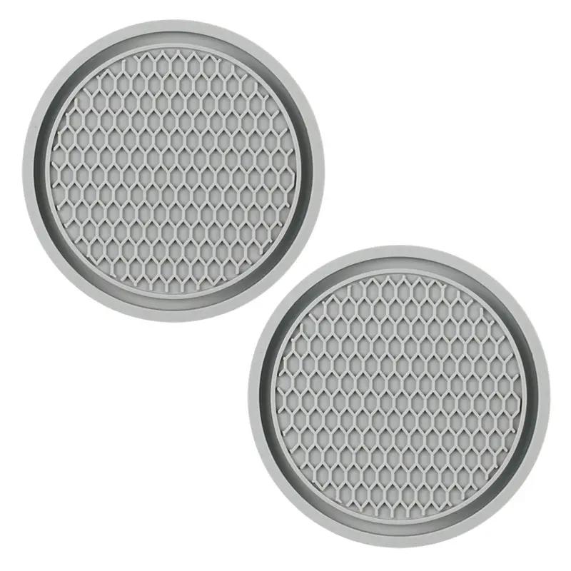 2 шт. Автомобильные подставки под стаканы ПВХ текстура Мягкий клей Портативные Противоскользящие Коврик-держатель для стакана Защита от деформации Комфортное прикосновение Салон автомобиля