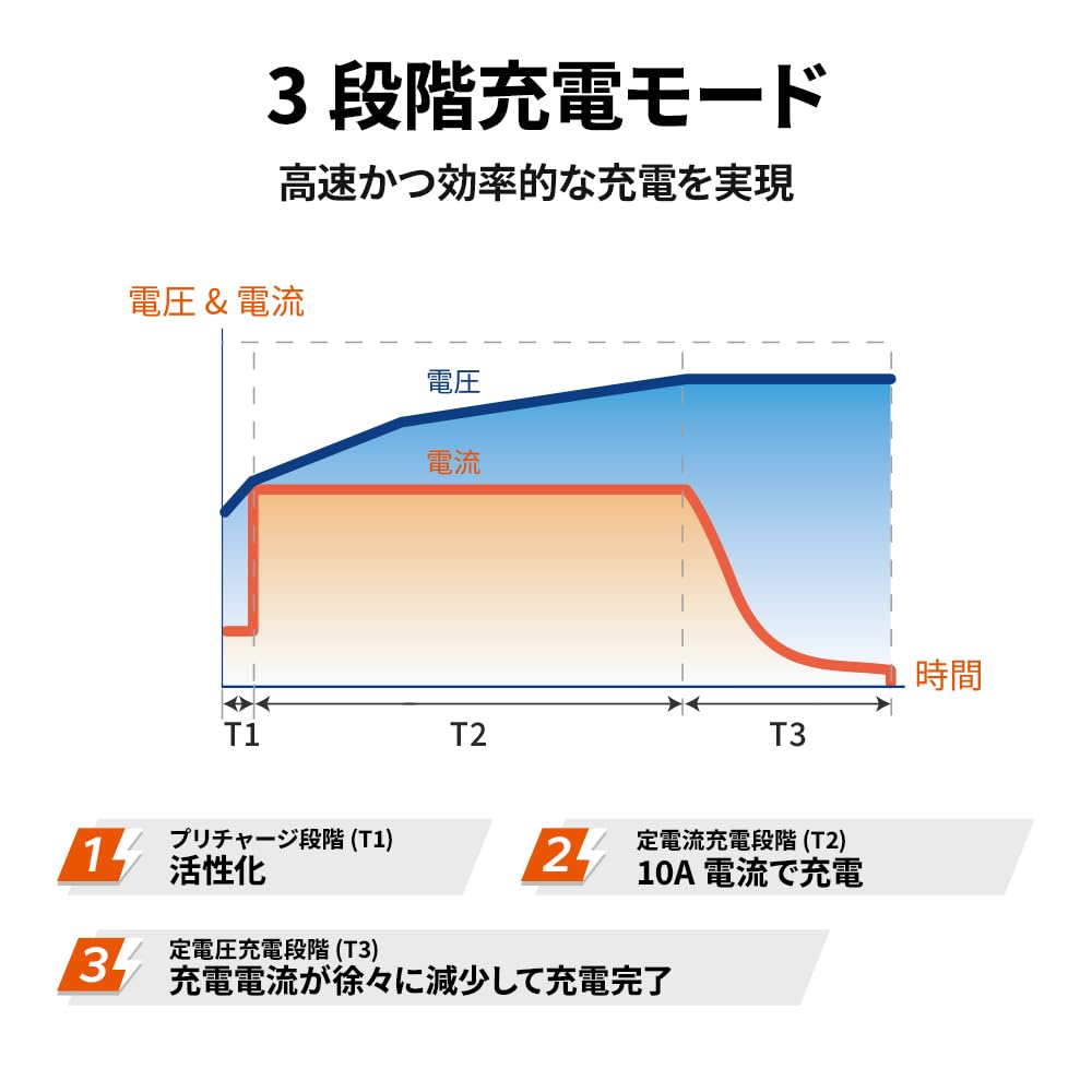 LiTime 58.4V 10A Ion Phosphate Charger, 0 V Charging Function, LiFePO4