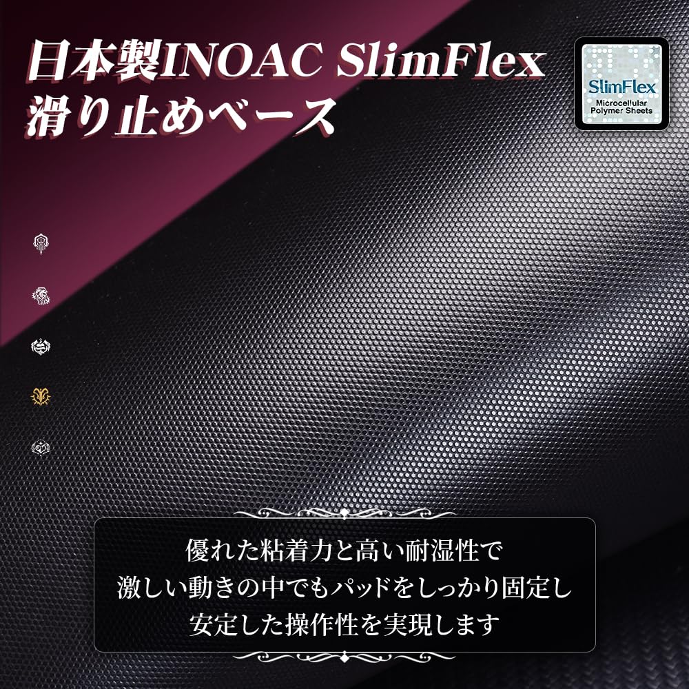 TALONGAMES Bibisuka Gaming Mousepad ELEMENT Series HYDROGEN TATSUKI Speed Type LYCRA PRO Surface MID Cloth eSports Recessed Edge Made in Japan INOAC