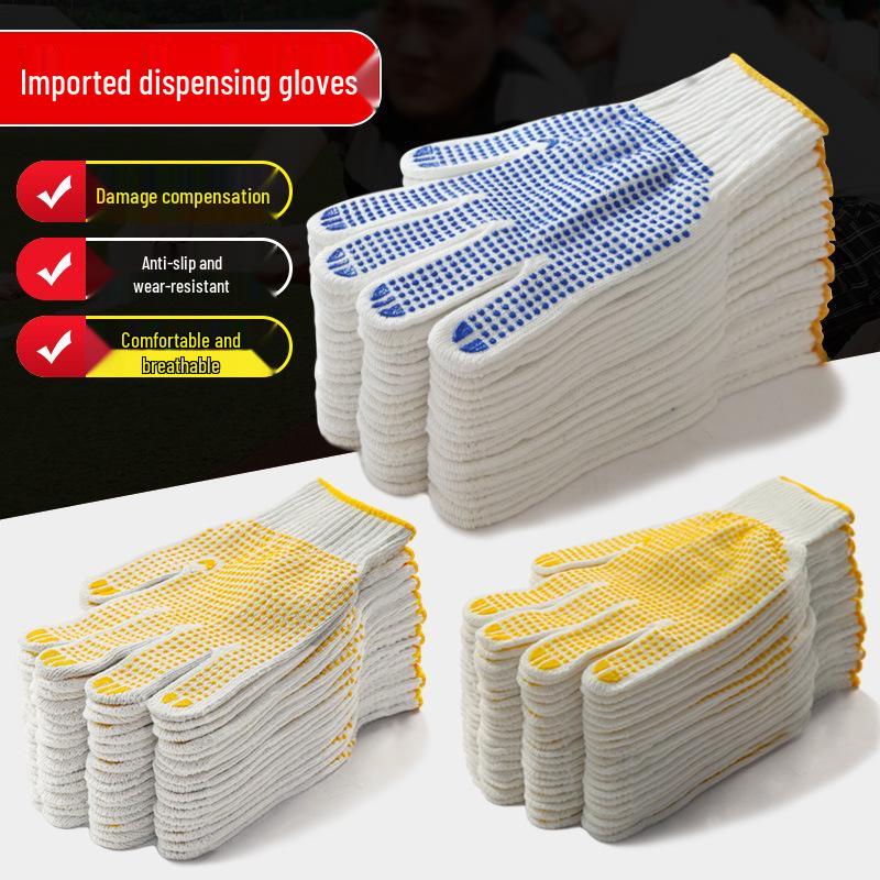 Durable Non-Slip Cotton Work Gloves for Men and Women