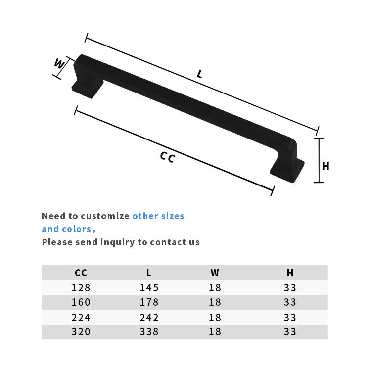 Black Nordic Design Luxury Cabinet Handle Household Kitchen Handle for Sale
