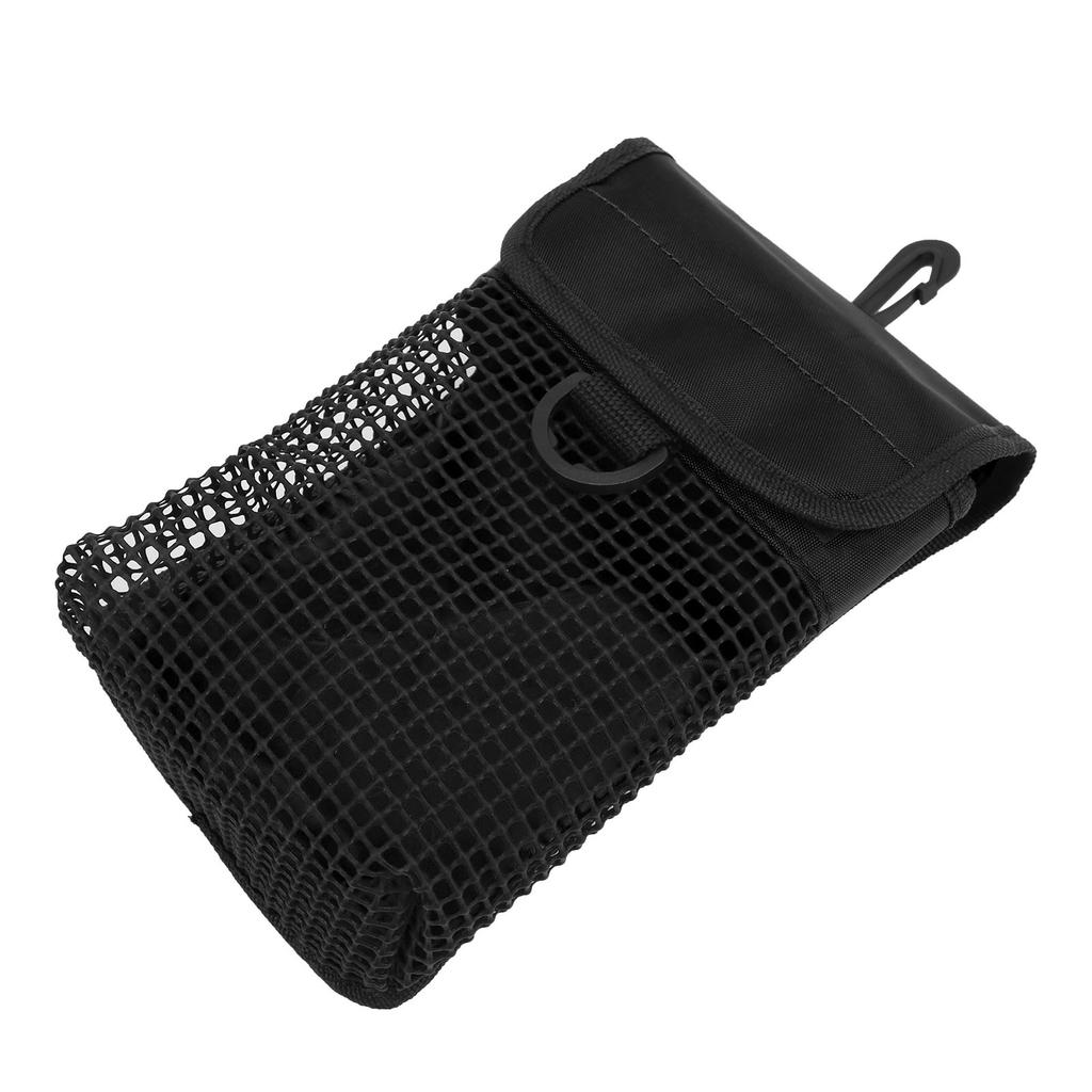 21x14cm Portable Diving Mesh Gear Bag with Hang Buckle Lightweight Underwater Surface Marker Buoy Mesh PouchBlack