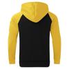 Mens Long Sleeve Drawstring Hoodie Sweatshirt , Classic Color Block Crew Neck Pullover with Kangaroo Pocket for Autumn Winter