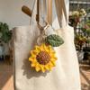 Cotton Crochet Sunflower Pendant Fabric Bag Lanyard Charm Cute Knitted Keychain  Daily