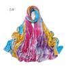 Tie Dye Jersey Muslim Women Hijab Printed Cotton Woman's Scarfs Turkey Turban Femme Musulman Niqab Headwraps Retro Hijabs Scarf