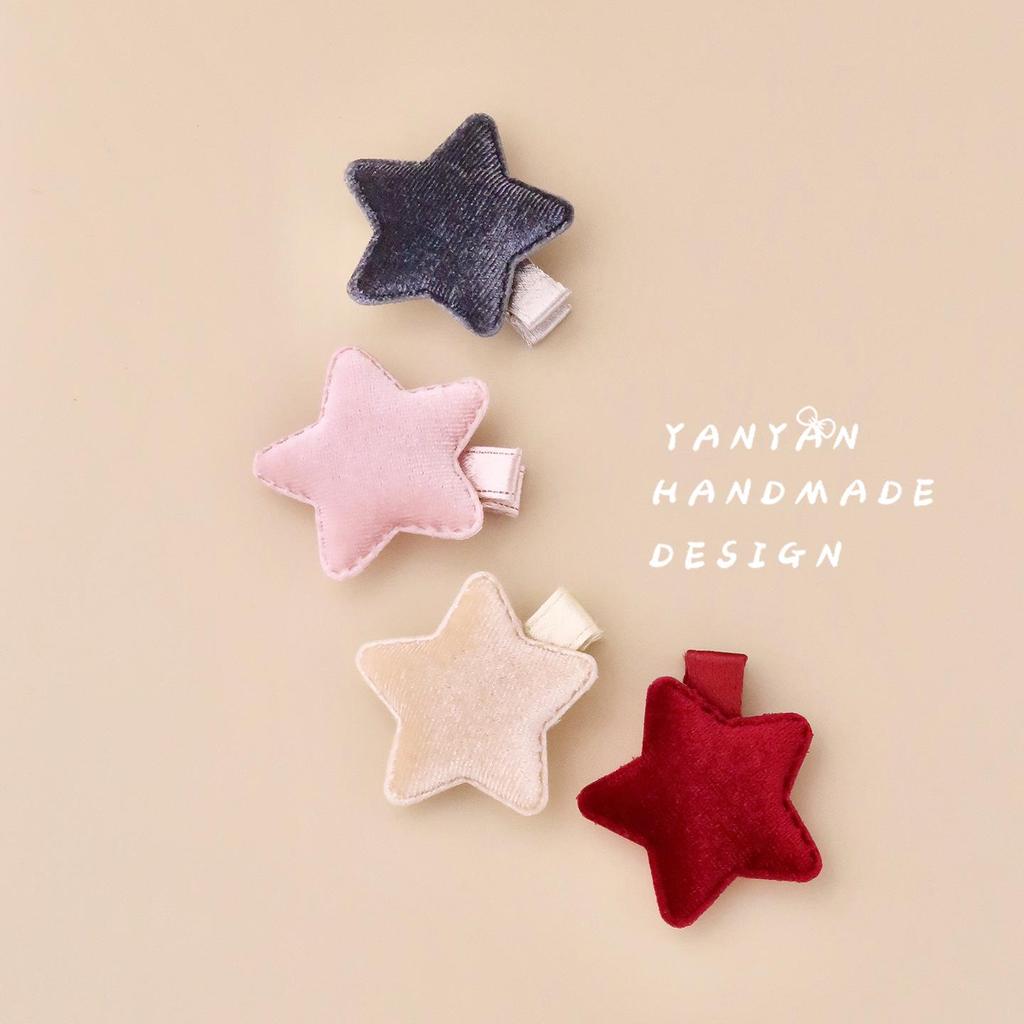 Toddler Velvet Hair Clip: Soft Full-Cover Five-Point Pin for Bangs & Flyaways