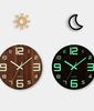 12-дюймовые светящиеся настенные часы из дерева, бесшумный свет в темную ночь, скандинавские модные настенные часы, не тикающие часы с ночником