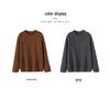 Women's Retro Cable Knit Cashmere Sweater – Round Neck, Rolled Hem, Thick, Loose, and Cozy for Autumn and Winter.