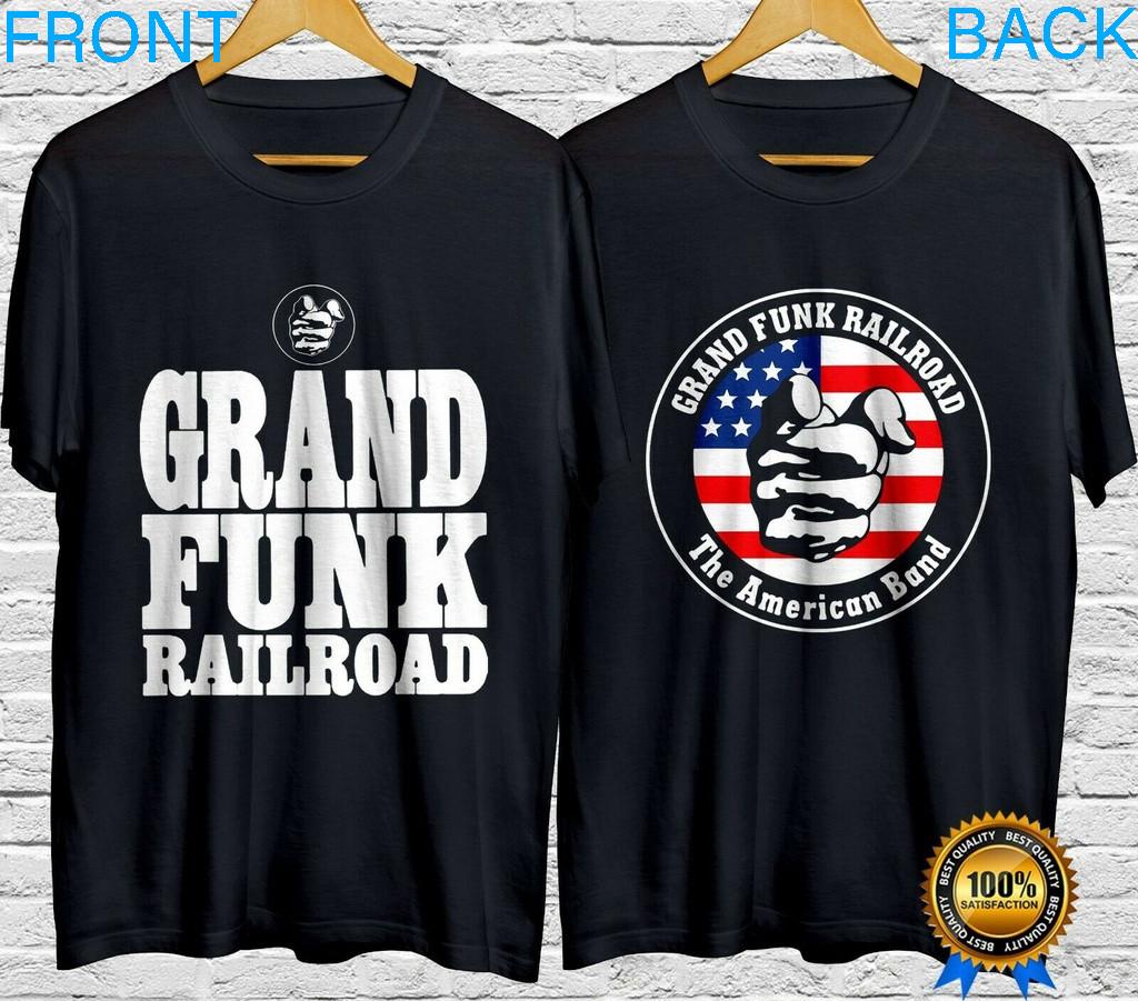 Футболка Grand Funk Railroad с двусторонним принтом Черная с коротким рукавом все размеры S-5XL 1F1395